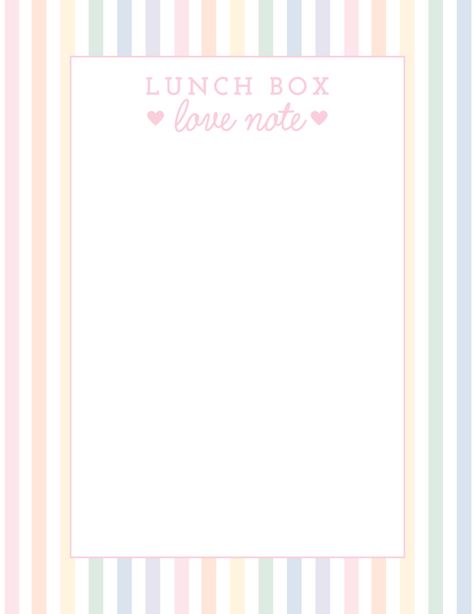 Lunchbox Love Notes Notepad - Pastel Stripe