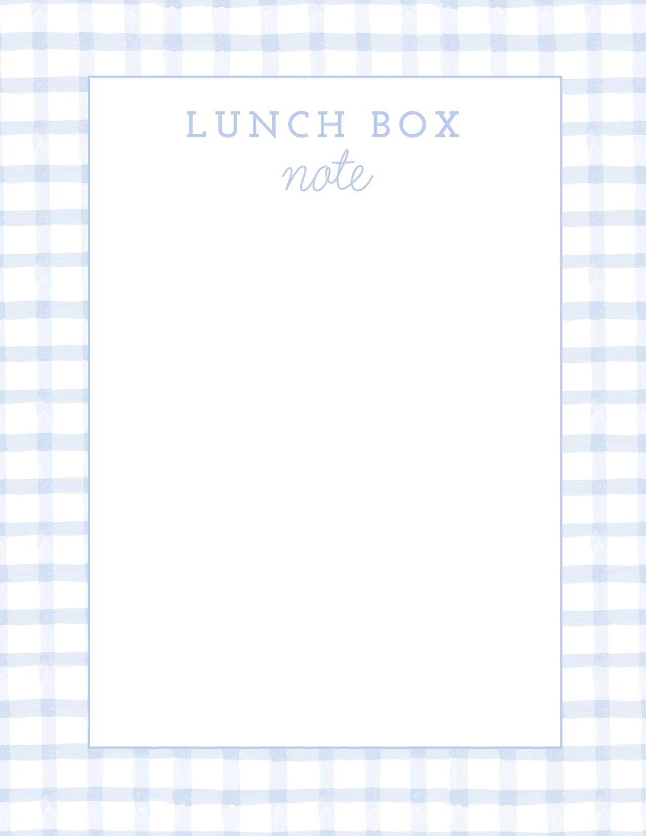 Lunchbox Love Notes Notepad - Blue Gingham