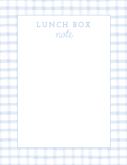 Lunchbox Love Notes Notepad - Blue Gingham