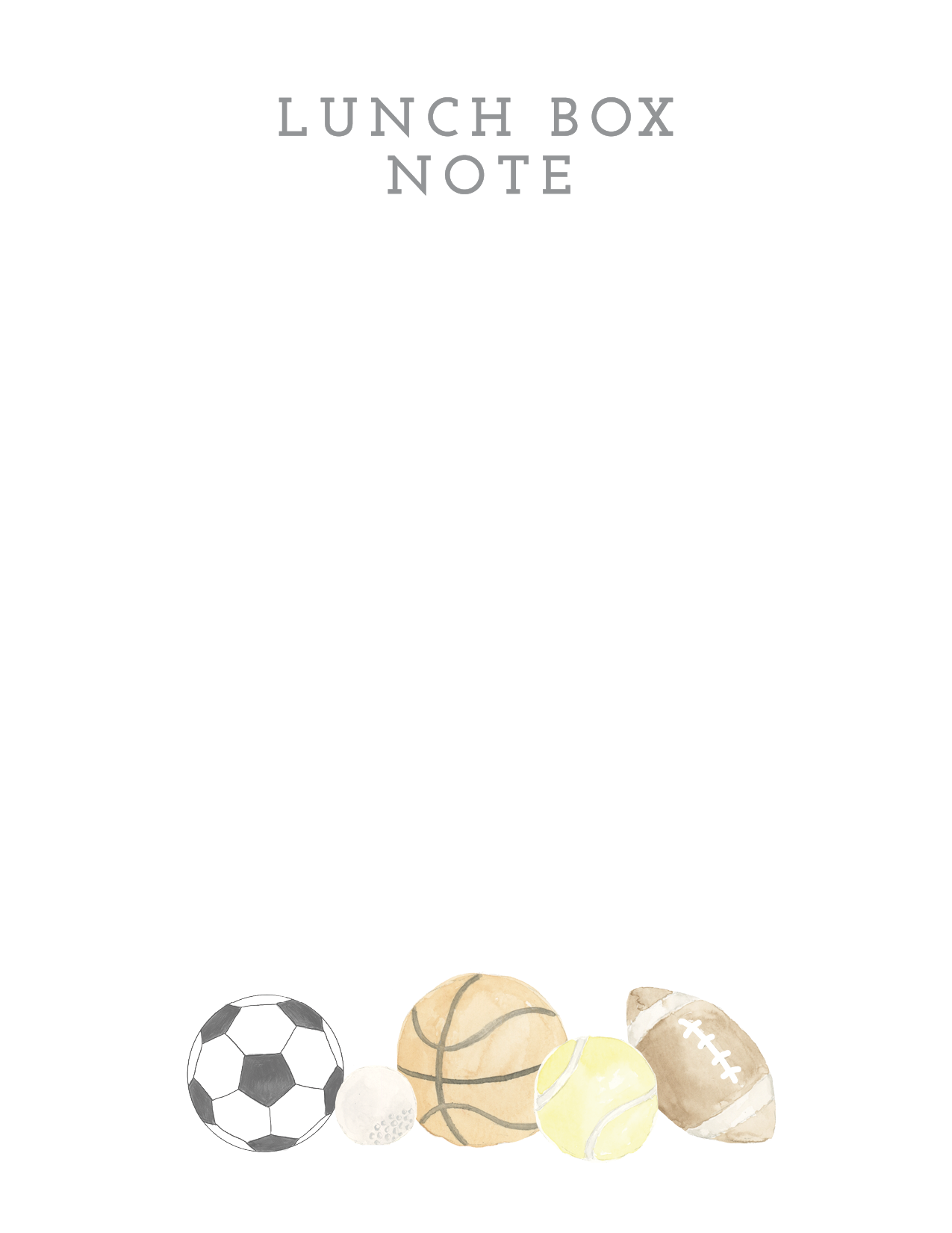 Lunchbox Love Notes Notepad - Sports – Ashley Bonovitch Art