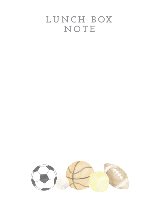 Lunchbox Love Notes Notepad - Sports