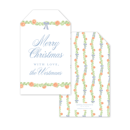 Orange Garland Christmas Gift Tags