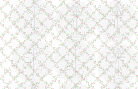 Pink Floral Trellis Paper Placemats