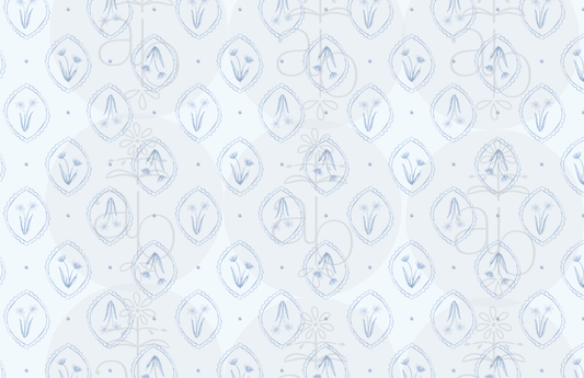 Blue Floral Medallion Paper Placemats