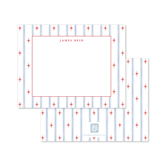 All American Stars and Stripes Stationery Set in White