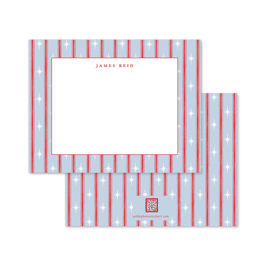 All American Stars and Stripes Stationery Set in Blue