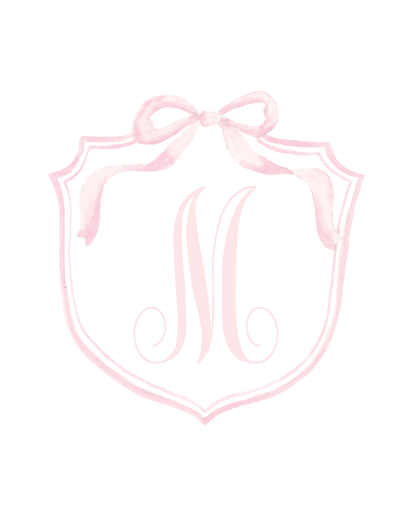 Bow Crest Nursery Print in Pink