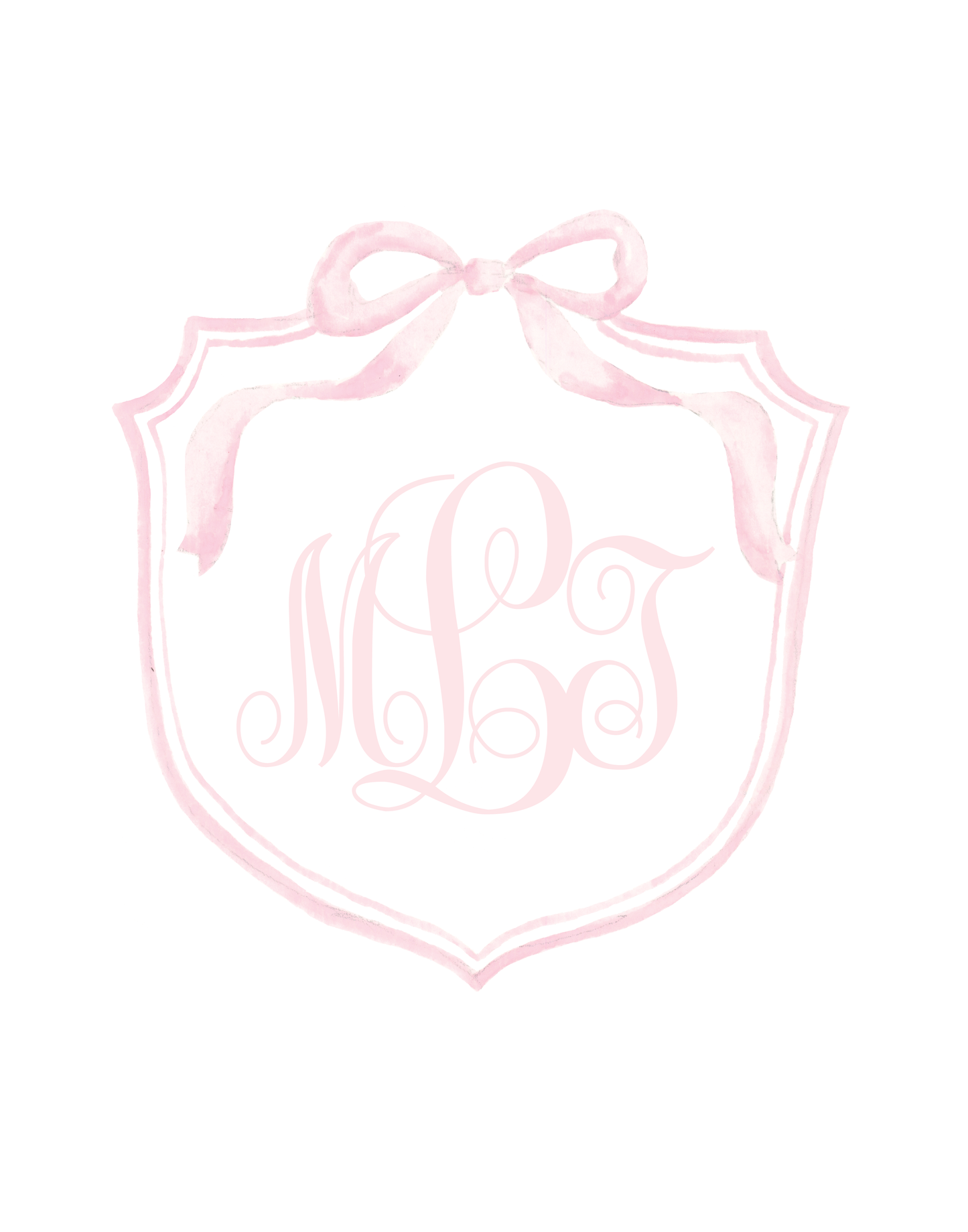 Bow Crest Nursery Print in Pink