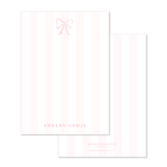 Pink Bow Stationery Set