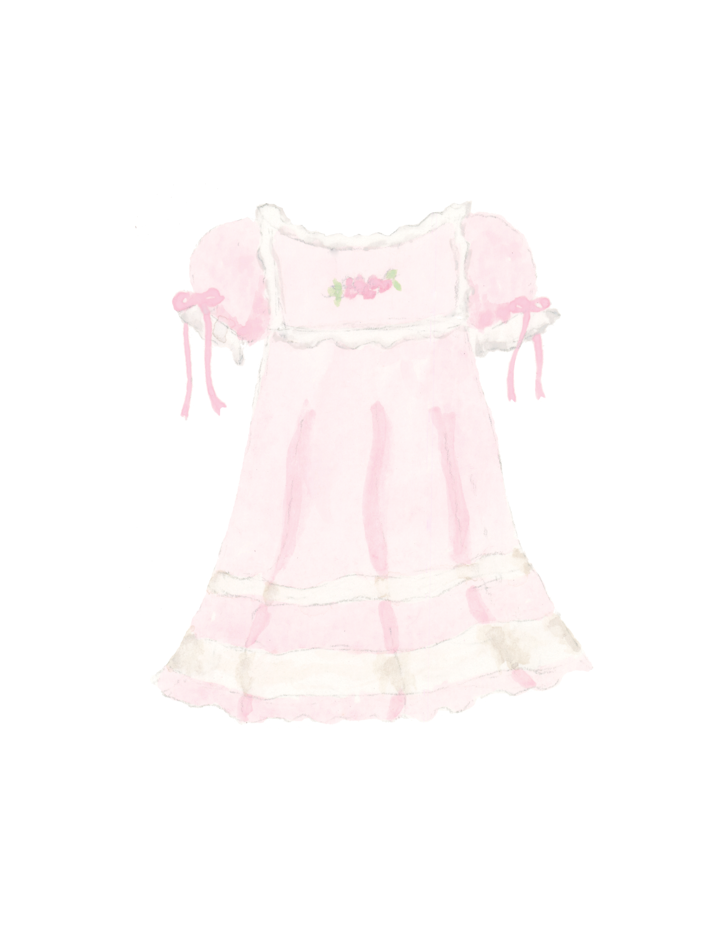 Heirloom Dress Nursery Print in Pink