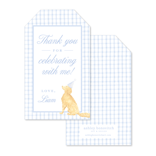 Puppy Party Gift Tags in Blue