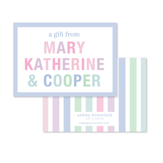 Color Block Name Calling Cards