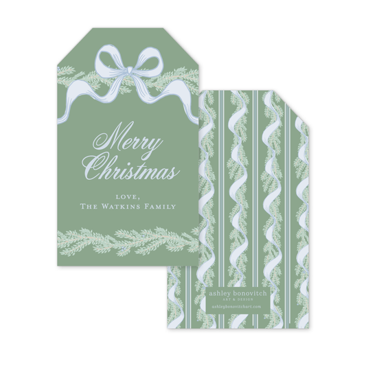 Ribbon Garland Gift Tags in Green