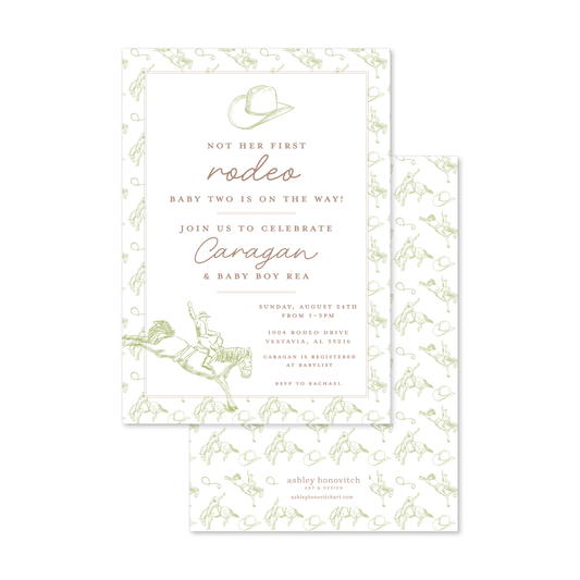 Rodeo Toile Party Invitation