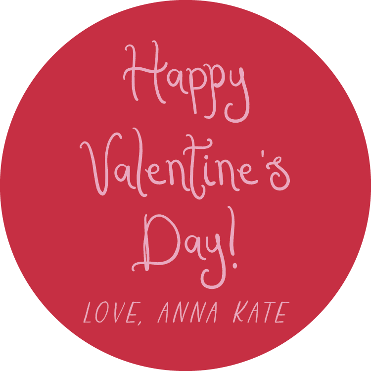 Round Valentine's Gift Stickers in Red