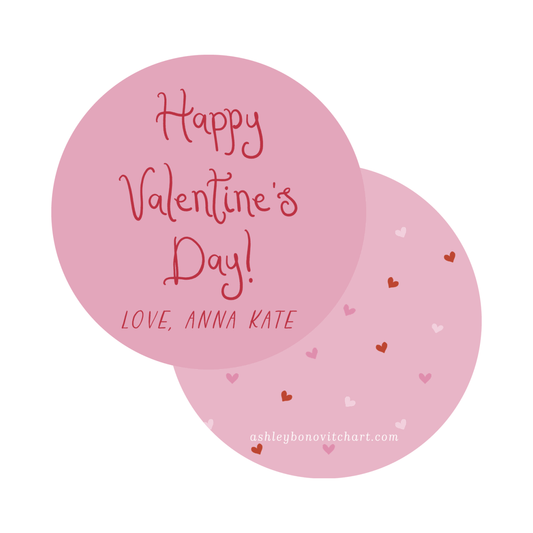 Round Valentine's Day Gift Tags