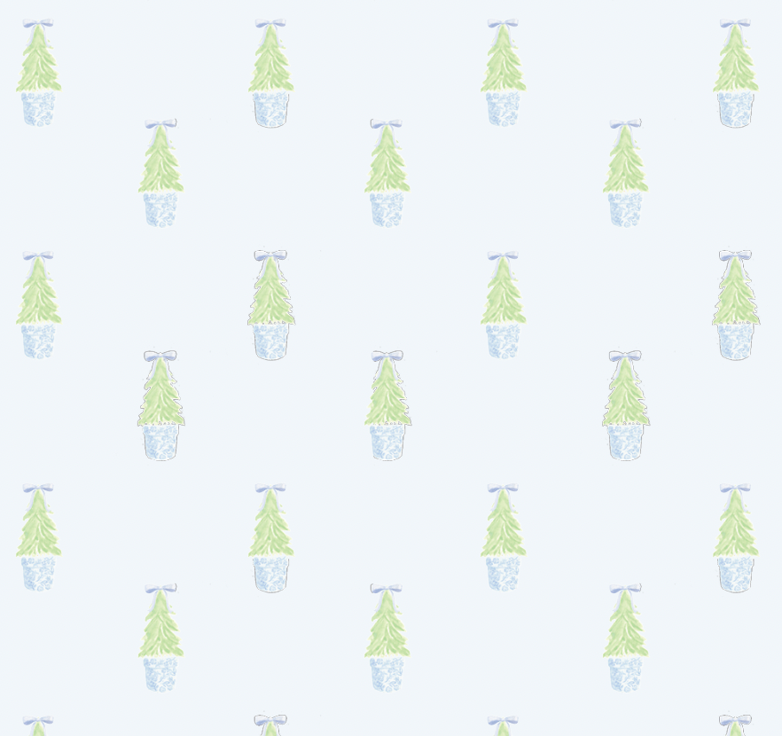 Christmas Tree Topiary Wrapping Paper Sheets - PREORDER