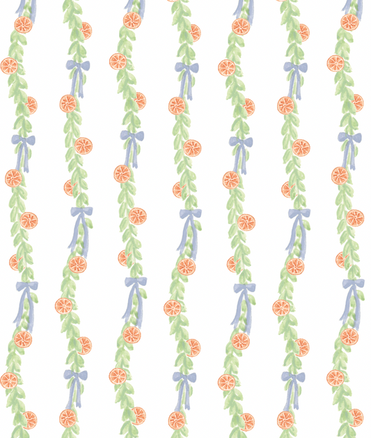 Orange Garland Wrapping Paper Sheets - PREORDER