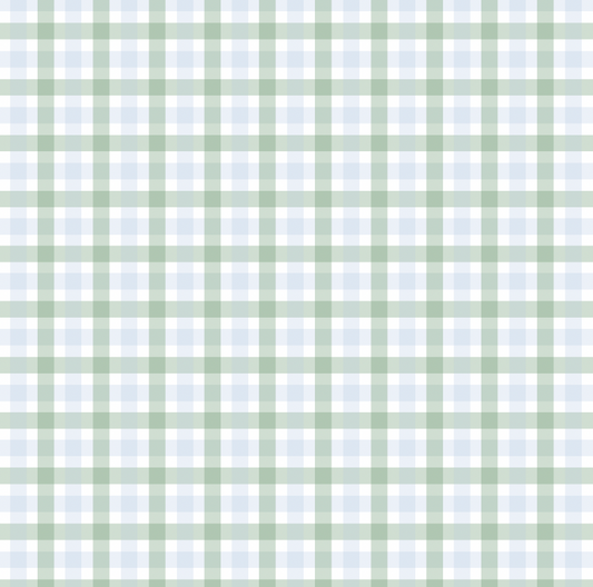 Gingham Wrapping Paper in Green/Blue - PREORDER