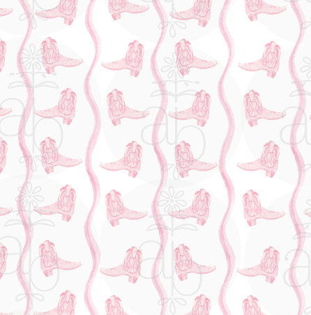 Cowboy Boot Pattern in Pink