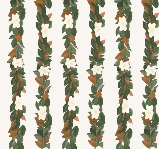 Magnolia Garland in Ivory Wrapping Paper Sheets - PREORDER SHIPS NOV. 17TH