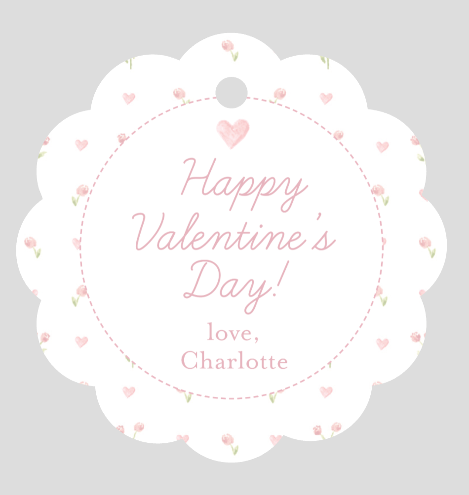 Scalloped Vintage Valentine's Day Gift Tags