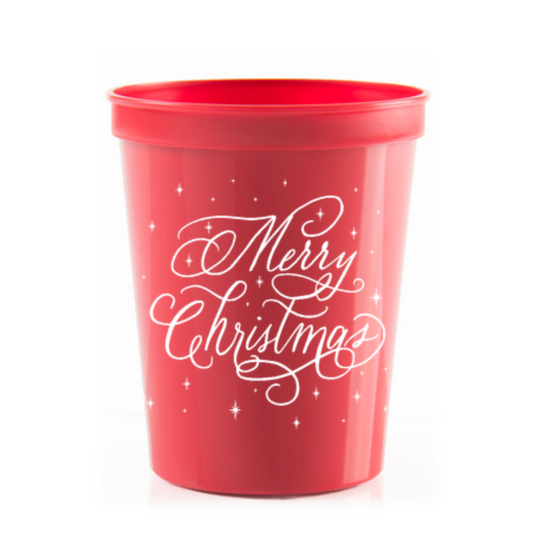 Merry Christmas Stadium Cups in Red