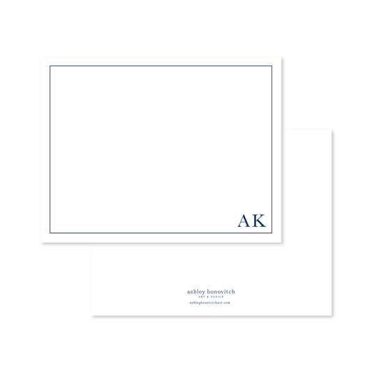 Simple Initial Border Stationery Set