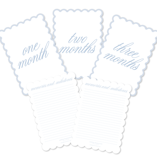 Monthly Milestone Cards in Blue Scallop