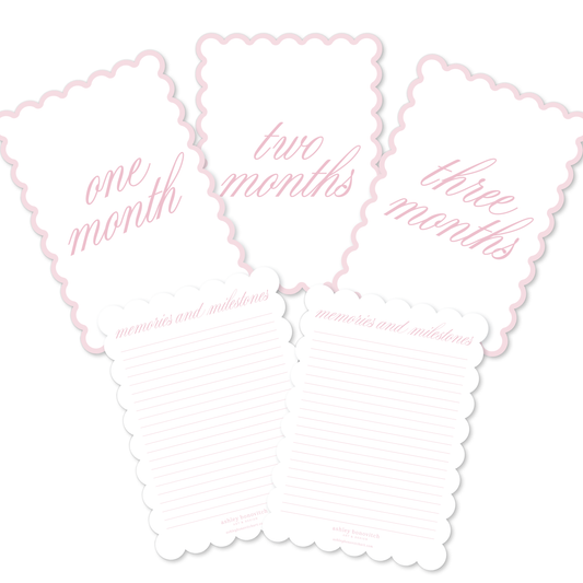Monthly Milestone Cards in Pink Scallop