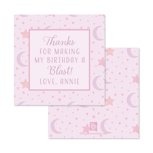 Outer Space Gift Tags in Pink