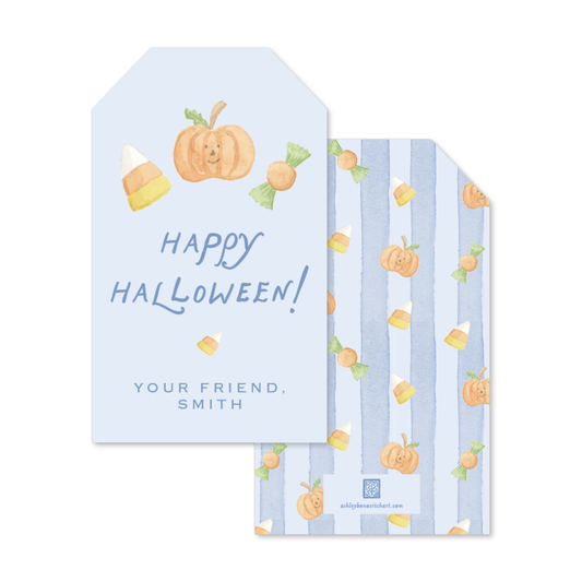 Spooky Stripes Hang Tags in Blue