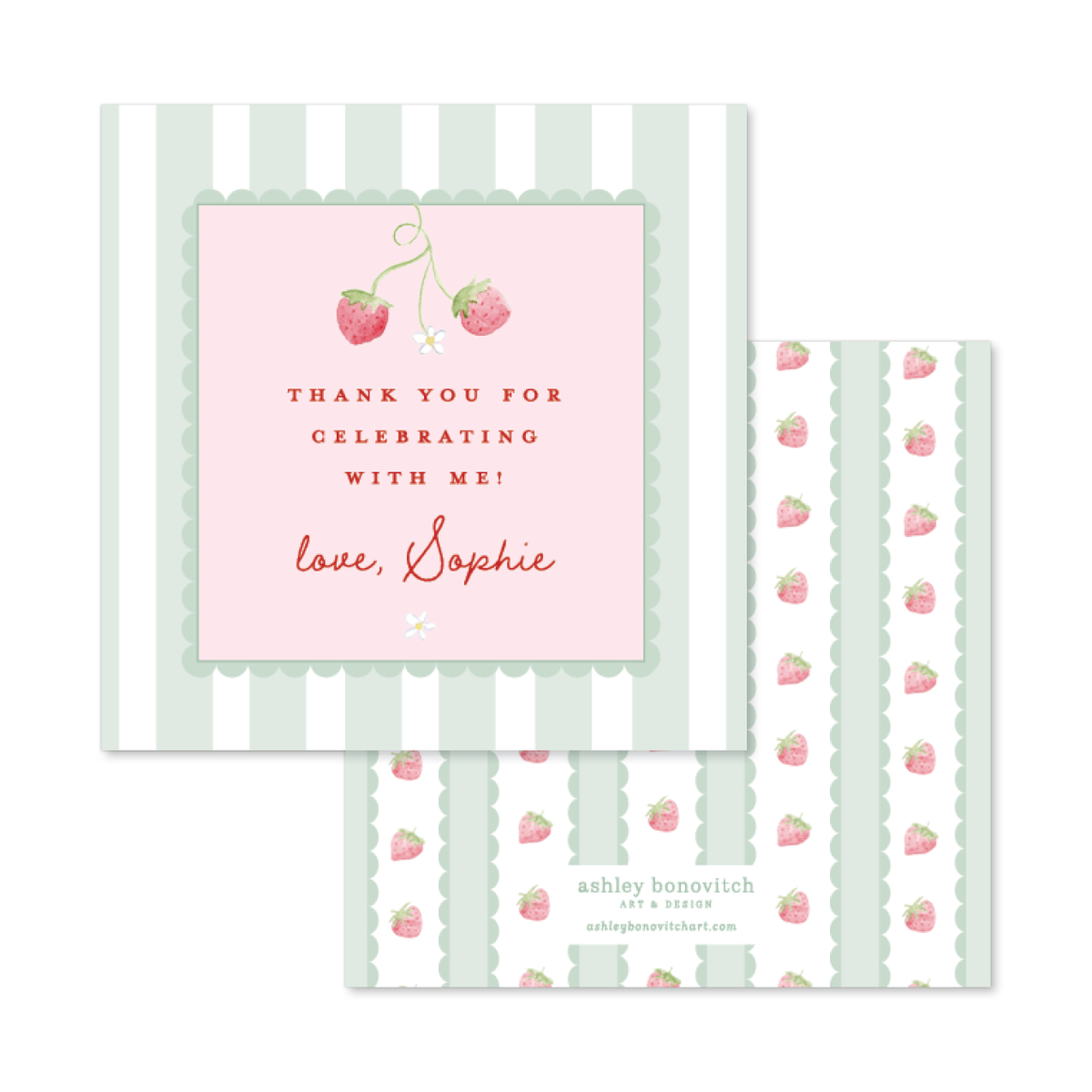 Strawberry Scallop Gift Tags