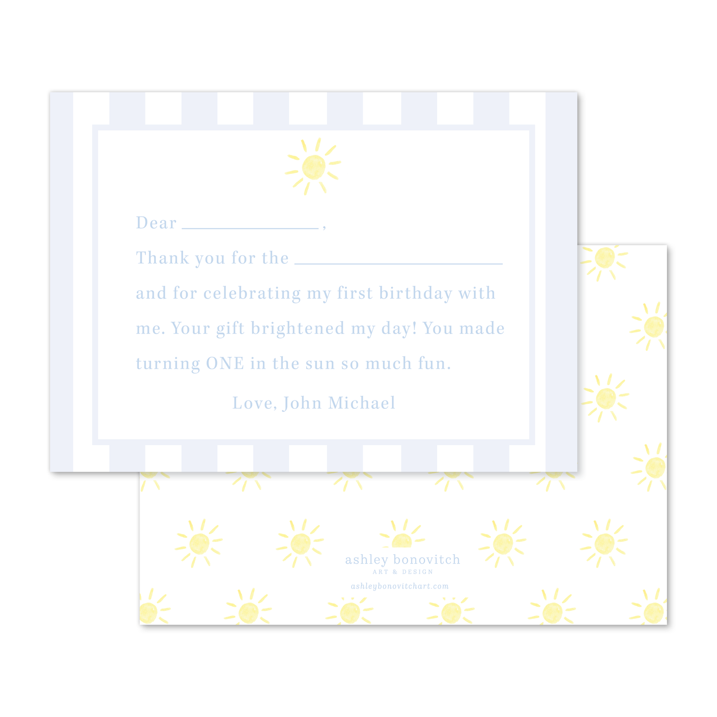 Sunshine Fill-in-the-Blank Thank You Notes