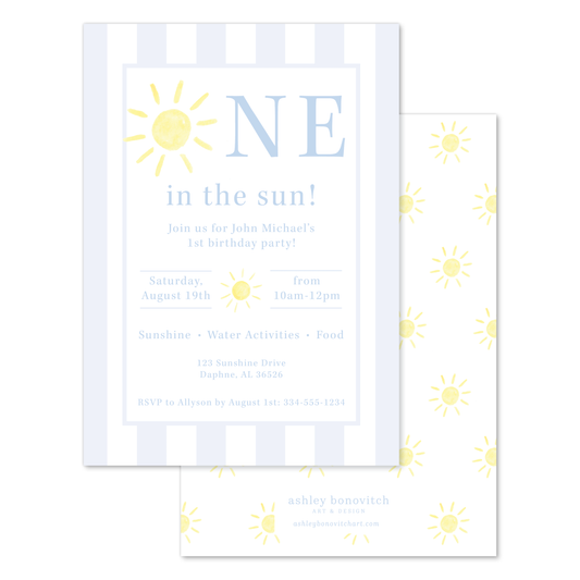 Sunshine Party Invitation - Blue