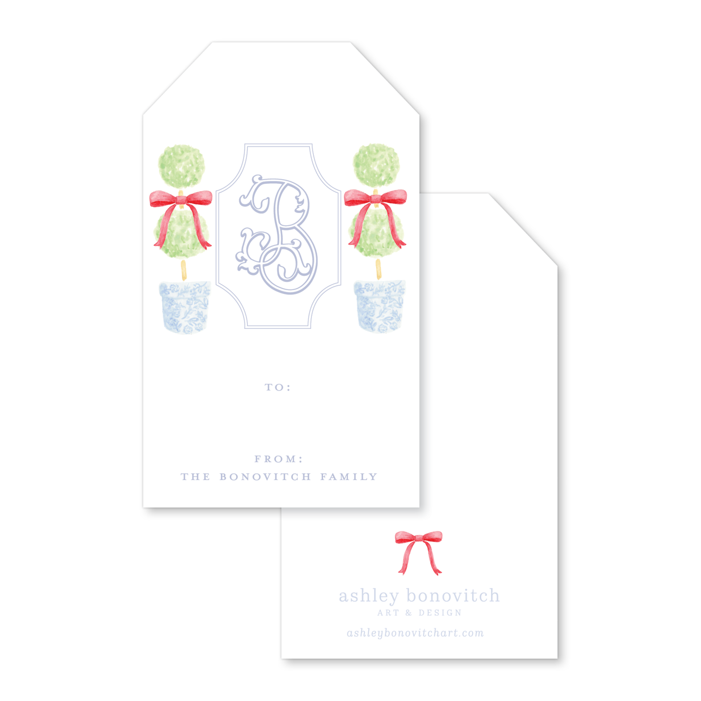 Topiary Gift Tags in Red