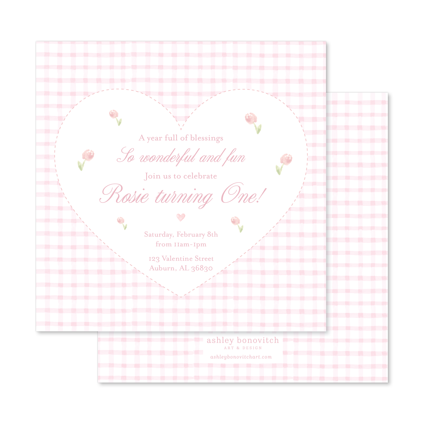 Valentine Square Heart Invitations