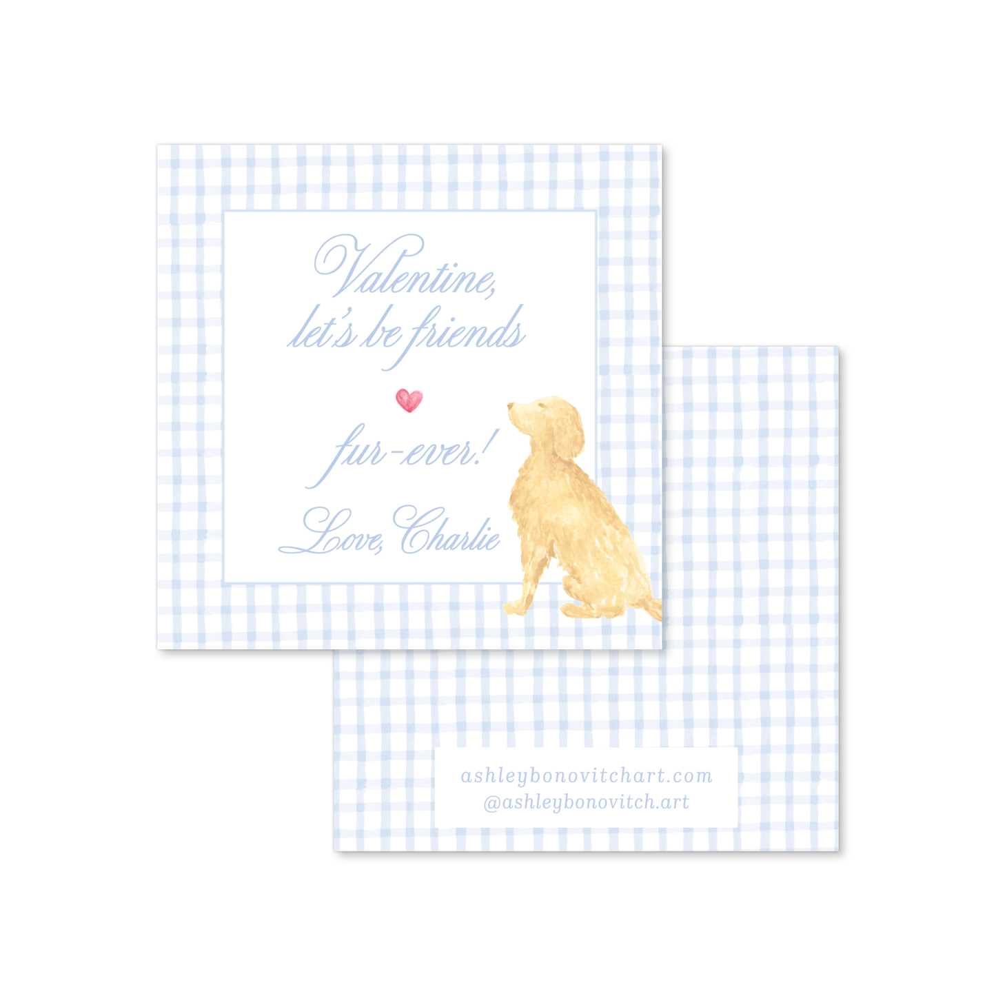 Friends Fur-Ever Valentines Tags in Blue
