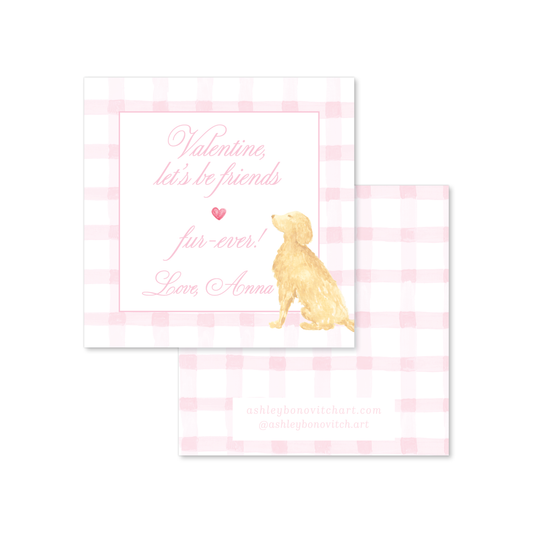 Friends Fur-Ever Valentines Tags in Pink