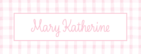 Water Resistant Labels - Pink Gingham