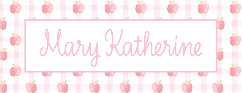 Water Resistant Labels - Pink Gingham Apples
