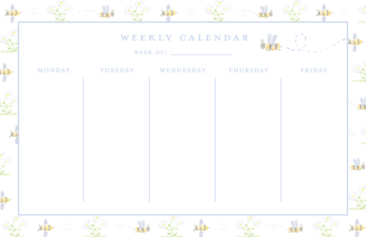 Weekly Calendar Notepad - Bees