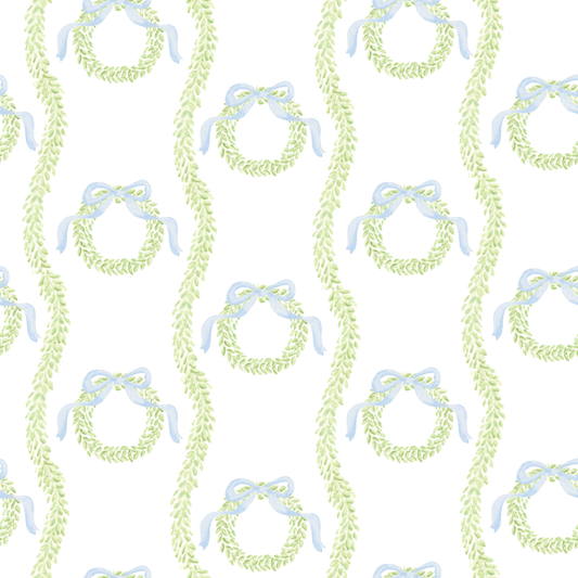 Wavy Garland Wrapping Paper Sheets in Blue - PREORDER