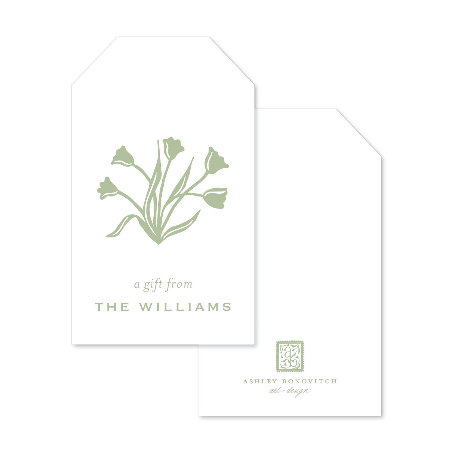 Signature Tulip Gift Tags in Light Sage