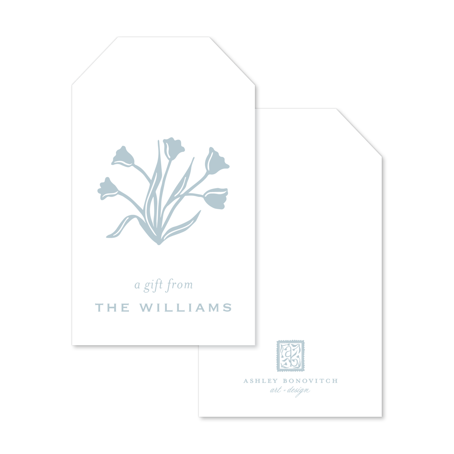 Signature Tulip Gift Tags in Powder Blue