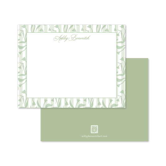 Signature Pattern Stationery Set in Light Sage