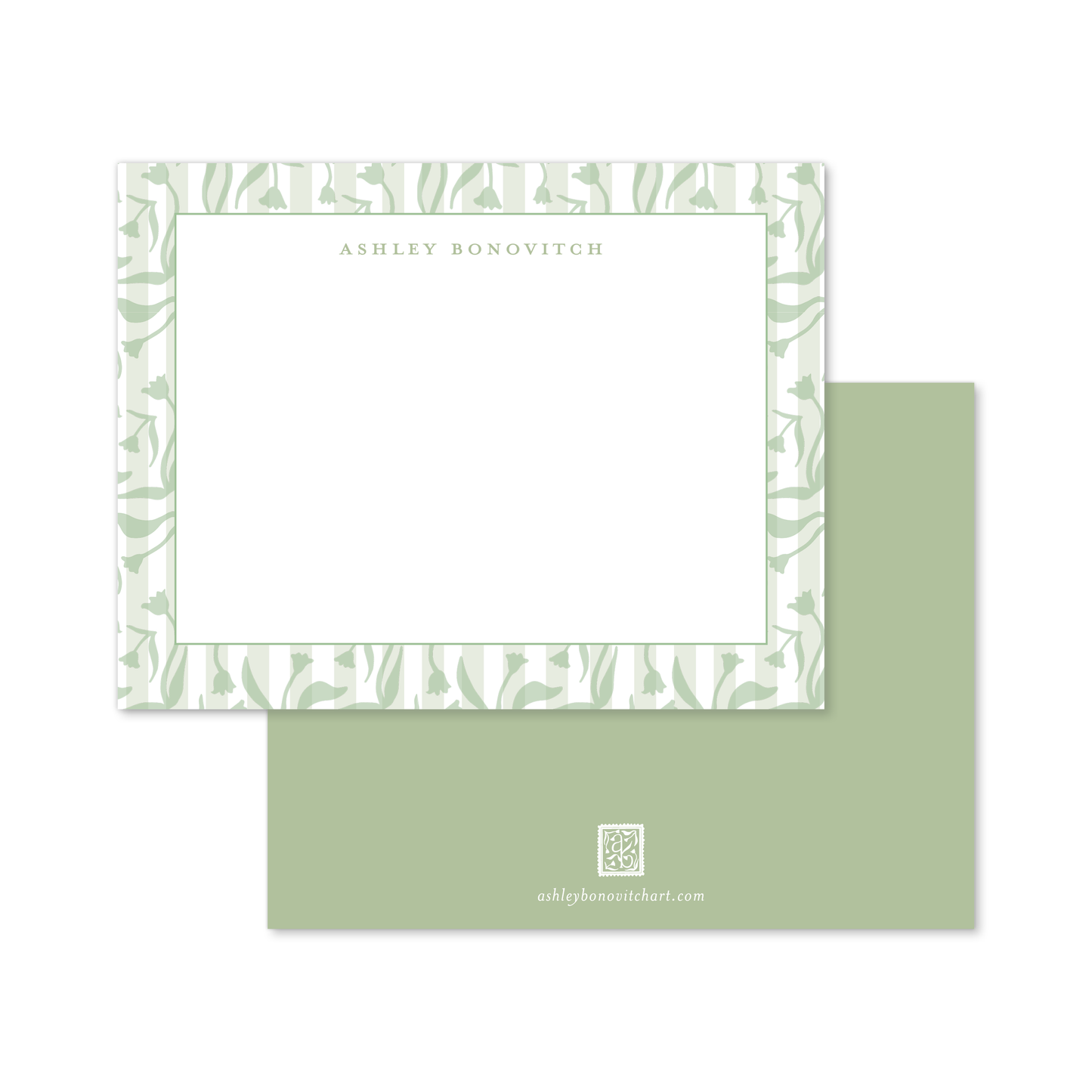 Signature Pattern Stationery Set in Light Sage