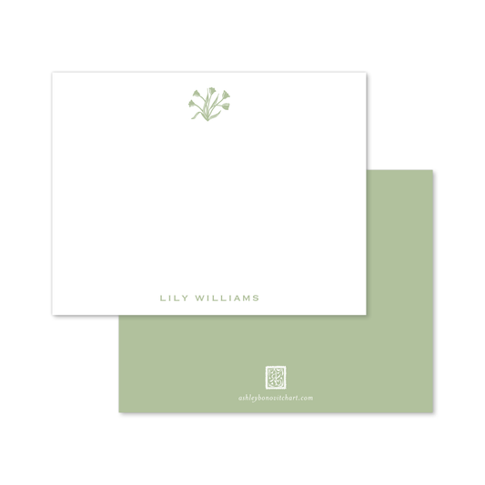 Signature Tulips Stationery Set in Light Sage