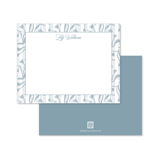 Signature Pattern Stationery Set in Aegean Blue