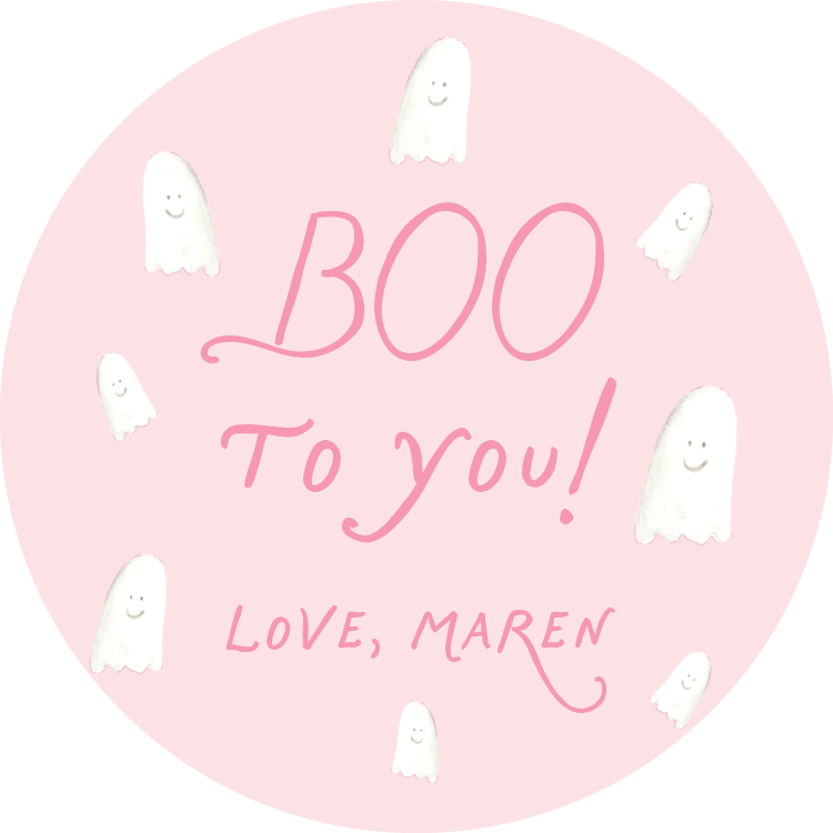 Boo to You Stickers in Pink